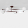 Burgundowa lampa sufitowa z czterema kulami BALU Kaja Lighting K-6021
