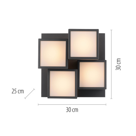 Czarna geometryczna lampa sufitowa TETRIS LED 3000K Just Light 14114-18