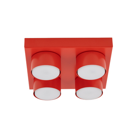 Kwadratowa czerwona lampa sufitowa BRIX RED 4XGX53 Tk Lighting 11293