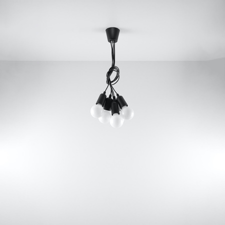 Lampa wisząca DIEGO 5 czarna Sollux SL.0574