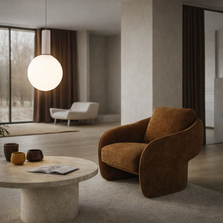 Pojedyńcza lampa wisząca beżowa z białym kloszem 20cm TESTA 1xG9 Candellux Studio 31-50892
