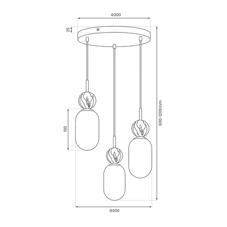 Lampa wisząca Crema potrójna (koło) z kulami imitującymi marrmur 3xE14 Milagro MLP2814