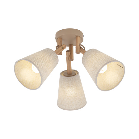 Lampa sufitowa potrójna z abażurkami i elementami drewna VAIO SABIA 3XE27 Tk Lighting 11605