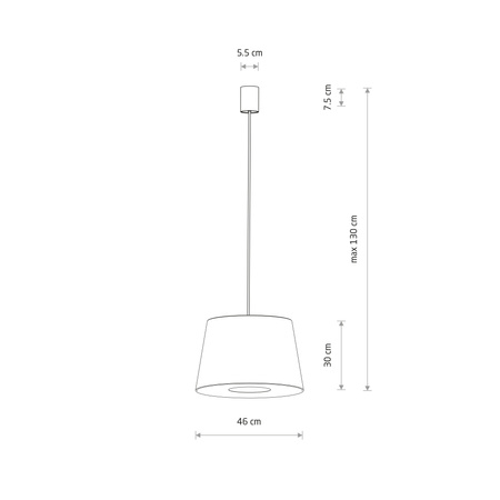Lampa wisząca do sypialni szary abażur 46cm 1xE27 TUTOIA Nowodvorski 11682