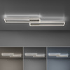 Srebrna lampa sufitowa dwie prostokątne ramki LED sterowane pilotem PAAN Paul Neuhaus 6231-55