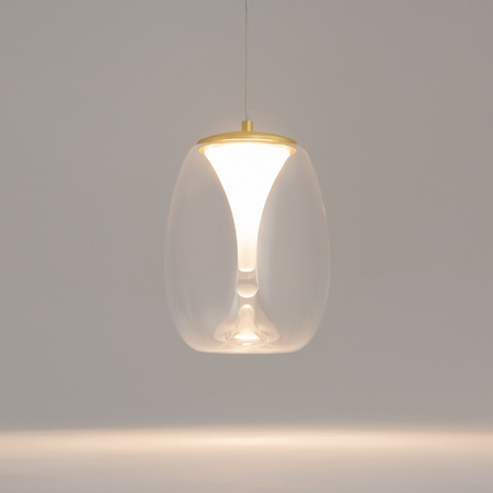 Złota lampa wisząca z przeźroczystym kloszem LED Splash MOD282PL-L8G3K1 Maytoni