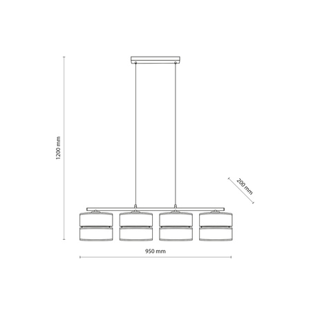 Lampa wisząca cztery abażury z juty DORMA WOOD JUTA 4xE27 Tk Lighting 11789