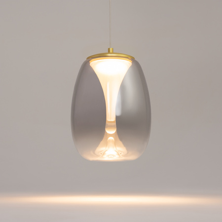Efektowna lampa wisząca złota z dymionym kloszem LED 3000K Splash MOD282PL-L8G3K Maytoni
