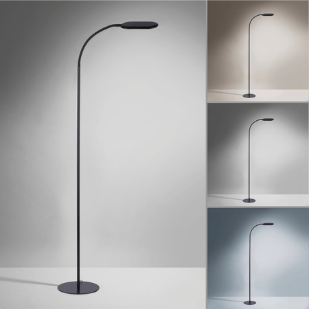 Czarna lampa podłogowa ze zmienną barwą światła KELLY LED Just Light 14406-18