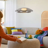 Lampa wisząca z szerokim szklanym dymionym kloszem OMBRE 34 satynowy złoty 1xGX53 Candellux Studio 31-51103