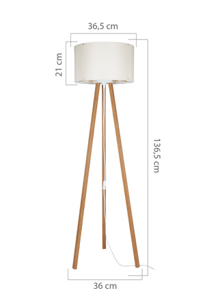 Lampa podłogowa PIKO E27 Zuma Line ASZ.1664 - trójnóg drewniany