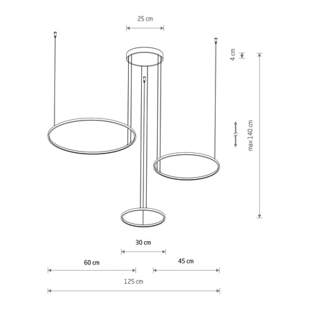 Lampa wisząca trzy białe pierścienie CIRCOLO LED 3000K Nowodvorski 11602