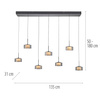 Lampa wisząca siedmiopunktowa z wbudowanym ściemniaczem RIKA Paul Neuhaus 2115-18