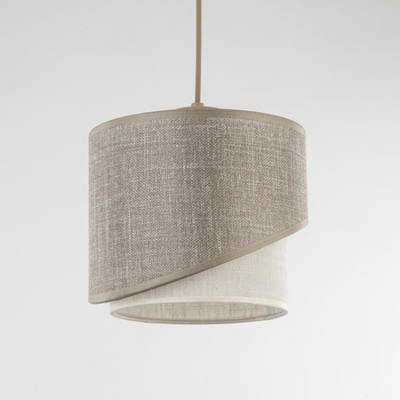 Lampa wisząca pojedyńcza podwójny abażur ELBRUS LINEN 1XE27 200 Tk Lighting 10865