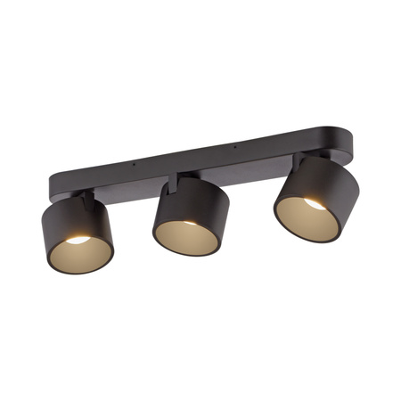 Czarna podłużna lampa sufitowa trzy tuby LED 2700K PURE CUP Paul Neuhaus 6227-18