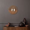 Okrągły ozdobny kinkiet drewniany 30cm ze szklanym kloszem LUNAR WOOD 1xG9 Tk Lighting 11014