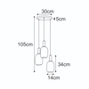 Lampa wisząca z ryflowanymi kloszami 14 cm FIORE Kaja Lighting K-5882