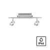 Podwójna lampa listwa sufitowa do łazienki w kolorze aluminium LED 3000K IP44 SILEDA Paul Neuhaus 6781-96