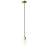Lampa wisząca Bilo II 1xG9 biały szklany klosz z ozdobną marmurową kulą PL0137 Yaskr