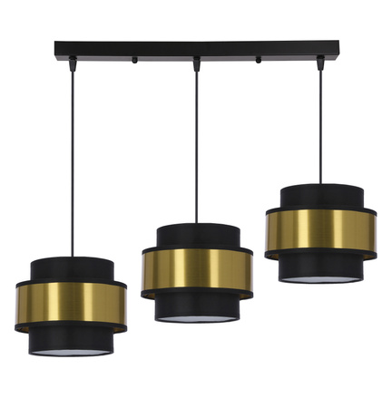 Prestige lampa wisząca czarny 3x40w e27 abażur czarny+złoty Candellux 33-17932