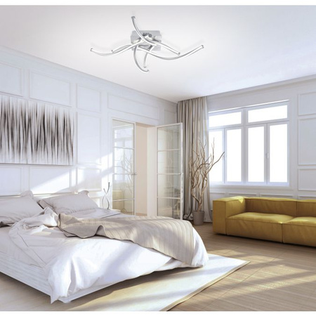 Lampa sufitowa srebrna Q-MALINA LED Paul Neuhaus 6539-55 sterowana pilotem funkcja smart