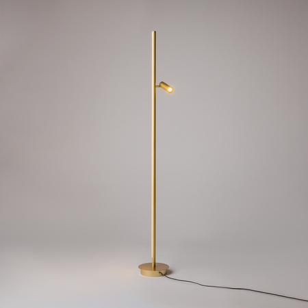 Prosta lampa podłogowa z reflektorem w kolorze mosiężnym LED 3000K Thin MOD395FL-L28BS3K Maytoni