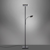 Czarna lampa podłogowa z boczną lampką LED do czytania HANS 3000K Just Light 11710-18