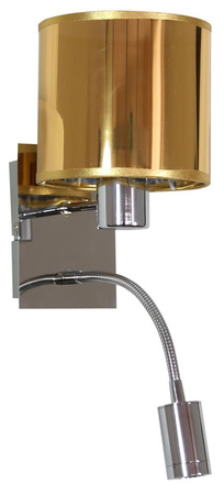 SYLWANA LAMPA KINKIET 1X40W E14 + LED Z WYŁĄCZNIKIEM CHROM / ZŁOTY Candellux 21-29287