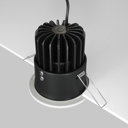 Białe okrągłe oczko podtynkowe średnica 8,5cm IP65 LED 3000K Zoom DL034-L12W3K-D-W Maytoni