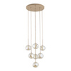 Lampa wisząca w kolorze sabia z koniakowymi kloszami do salonu LAVA SABIA 7xG9 Tk Lighting 11329