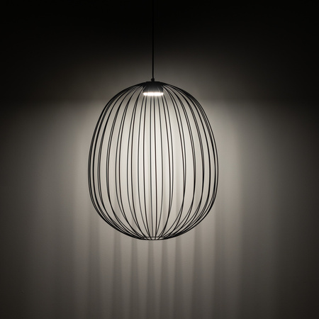 Lampa wisząca druciana o średnicy 50cm SPHERA L BLACK 1XGX53 Tk Lighting 11301