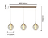 Lampa wisząca trójka prosta Orleans kaszmirowa Aviano Lighting 7041-313