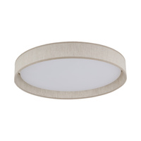 Okragły plafon sufitowy do sypialni z lnu LED o średnicy 42,5cm DEMI LEN Tk Lighting 11857