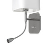 Kinkiet Napoli z dodatkowym giętkim ramieniem 1xE27 + 1W LED Biały / Chrome Milagro ML63600