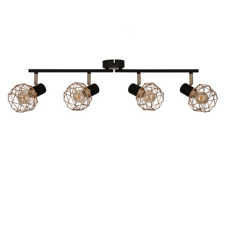 ACROBAT LISTWA 4X40W E14 CZARNY KLOSZ MIEDZIANY Candellux 94-22226