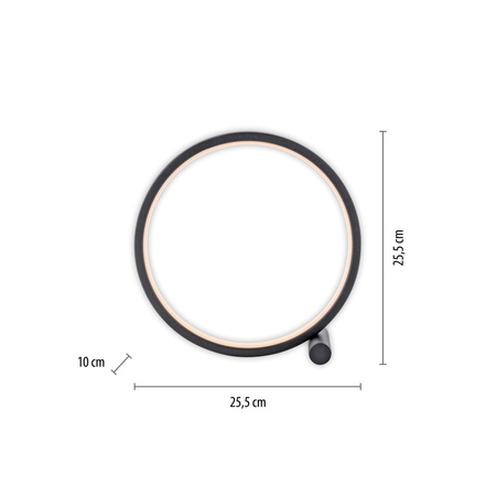 Lampka stołowa okrąg czarny MINI RITUS LED 3000K Just Light 15395-18