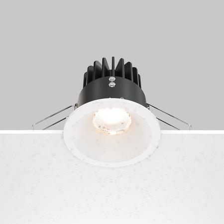 Białe okrągłe oczko podtynkowe średnica 8,5cm IP65 LED 3000K Zoom DL034-L12W3K-D-W Maytoni