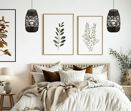 Lampa wisząca ARONA BLACK fi 25cm z ratanu Milagro ML0354