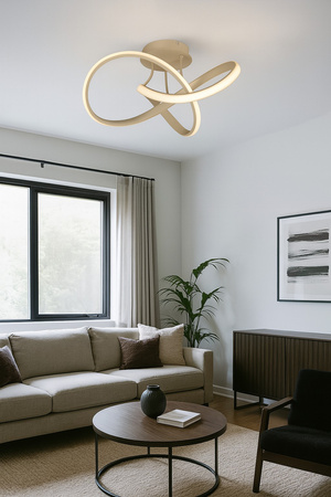 Lampa sufitowa BANDOL mała kaszmirowa - piaskowa Aviano Lighting 9064-113S