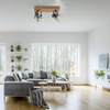 Lampa sufitowa z drewnianą podstawą i szklanymi kloszami GREEN LANGSTRÖM 11448-79
