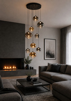 Lampa wisząca dziewiątka okrągła Pesaro  czarna Aviano Lighting 5082-902