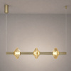 Lampa wisząca złota ryflowana pozioma tuba ze szklanymi kloszami Padre Gold 18W LED Milagro ML2799