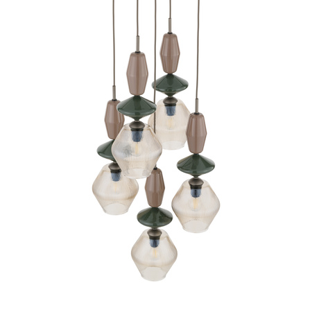 Lampa wisząca ZEN NEW BROWN FUSO COGNAC 5XE14 KOŁO Tk Lighting 11869
