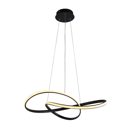 Czarna lampa wisząca LED o średnicy 50cm z wyborem barwy światła Consa Italux PND-19221C-BK