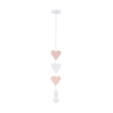 HEARTS LAMPA WISZĄCA 1X20W E27 IQ KIDS RÓŻOWY+BIAŁY Candellux 31-12142