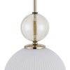 Lampa wisząca pojedyńcza karbowany szklany klosz z ozdobną szklaną kulą SOPHIA BIG COGNAC WHITE 1xE27 Tk Lighting 11374