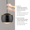 Lampa wisząca pięć wiszących czarnych kul na belce z funkcją SwitchMo BALLINI Just Light 15262-18