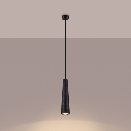Lampa wisząca ELECTRA czarna beton Sollux SL.1355