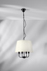 Pasteri lampa wisząca czarny matowy 4x40w e14 abażur beżowy Candellux 31-01368