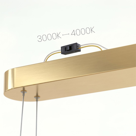 Lampa wisząca owalna Saturno 30W LED CCT Złoty Milagro ML2958